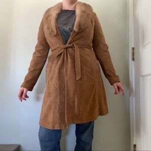 Leathers by New England Genuine Fur and Suede Coat